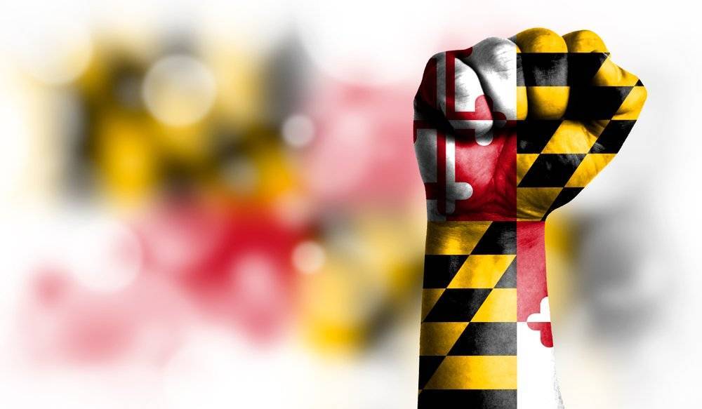 A fist in Maryland state colours