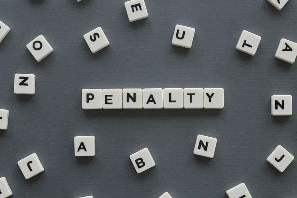 letter squares spell out the word penalty