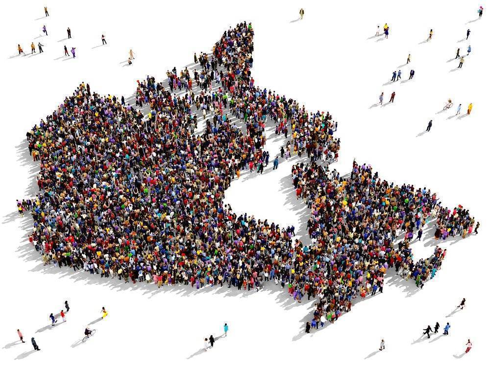 Map of Canada made with people