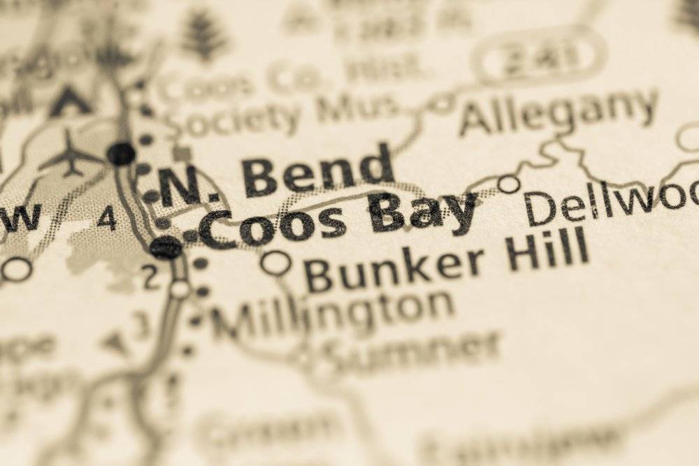 map of Coos Bay in North Bend