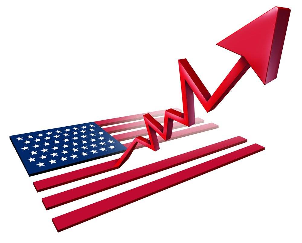 US flag graphic depicting growth