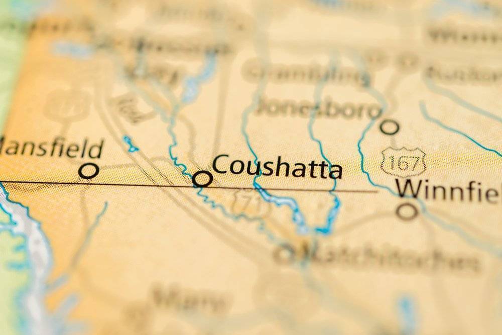 Map zooms in on Coushatta in Louisiana